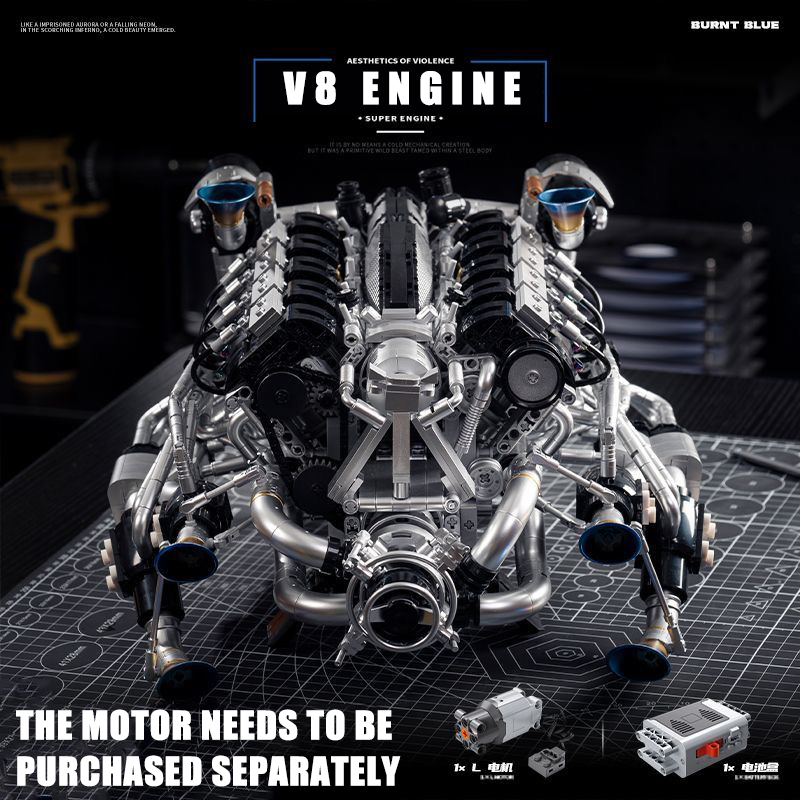 Model Kit V8 Engine - MOC スーパーカー V8 エンジン ビルディング ブロック