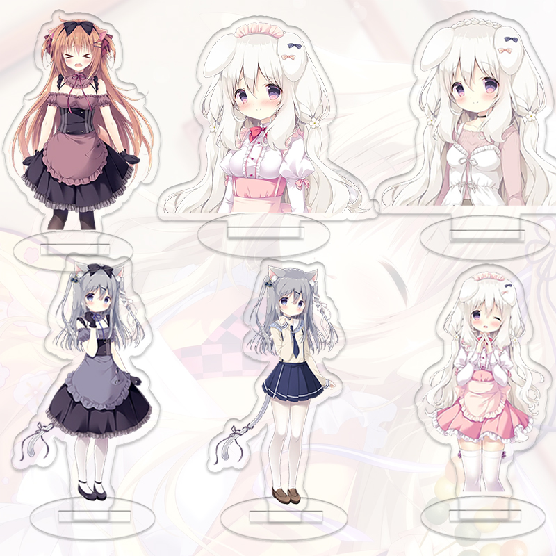 Model Kit Holder - アマイロチョコレートガールアニメフィギュアオーナメントスタンドコレクタブルイチゴキャットガールちえりみくりゲーム装飾アクセサリー誕生日ギフト