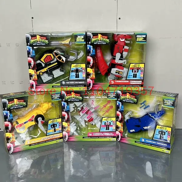 Model Kit Megazord - 純正プレイメイツ MMPR リイグニッション 5-in-1 コンバーチブル ディノゾード