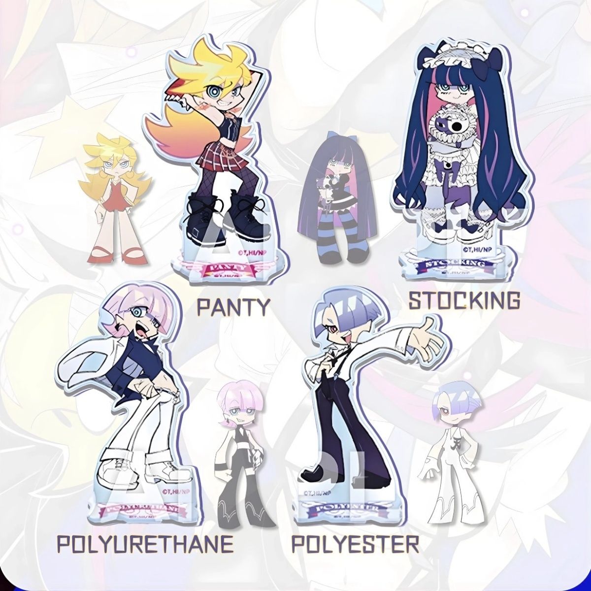 Model Kit Holder - パンティ＆ストッキング・ウィズ・ガーターベルト ストッキング・アナーキー アニメフィギュア アクリルスタンドモデル プレート デスクデコレーションサイン