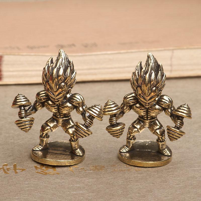 Model Kit Vegito - 5cmドラゴンボールフィギュア 超サイヤ人ベジータ フィットネスダンベル 真鍮製オーナメント 漫画アニメキャラクター 風景モデル装飾