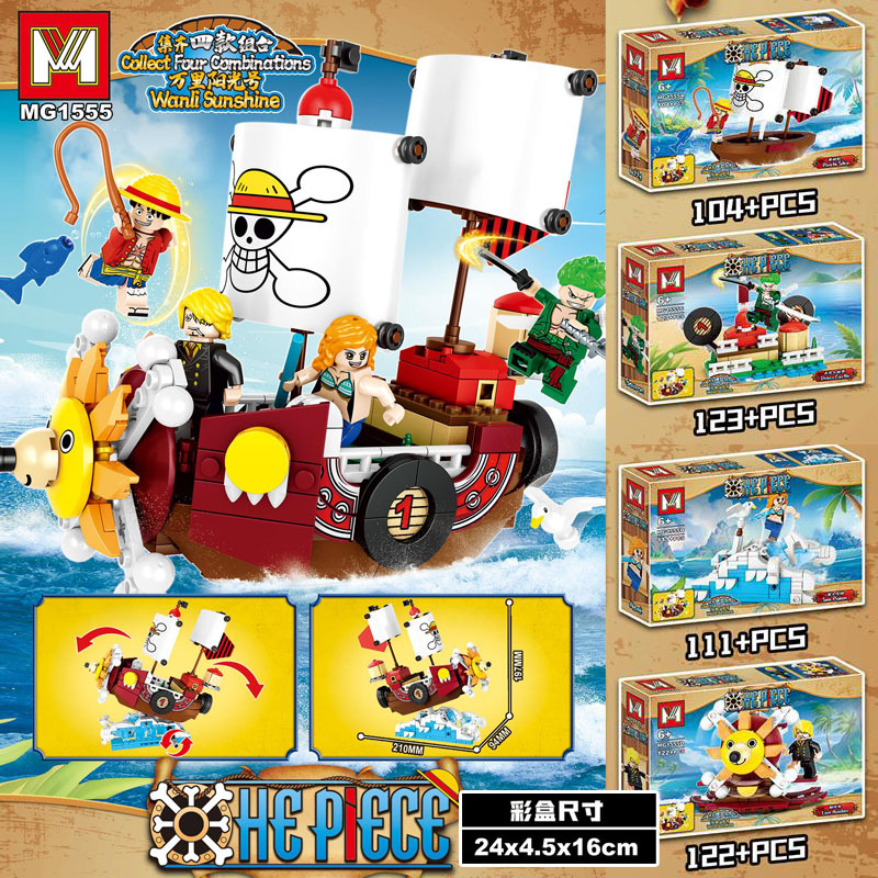 Model Kit One Piece Ship - ワンピース万力海賊船帆船ビルディングブロック漫画海賊船レンガセットおもちゃ子供のためのクリスマスギフト