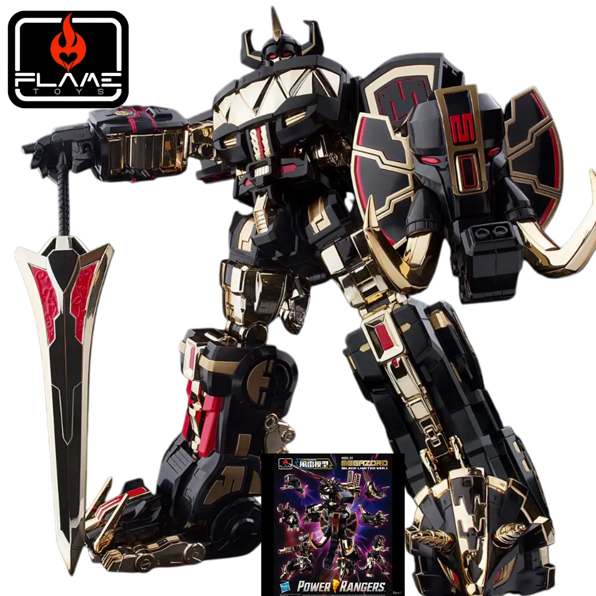 Model Kit Megazord - Flame Toys フラメイトイズ フライモデル メガゾード ブラック限定版