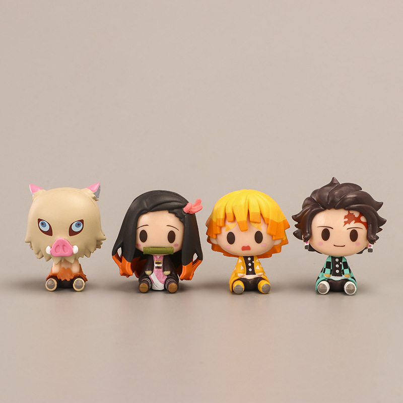 4個セット 鬼滅の刃 竈門炭治郎 竈門禰豆子 フィギュア Q - Model Kit Zenitsu のレビューと価格