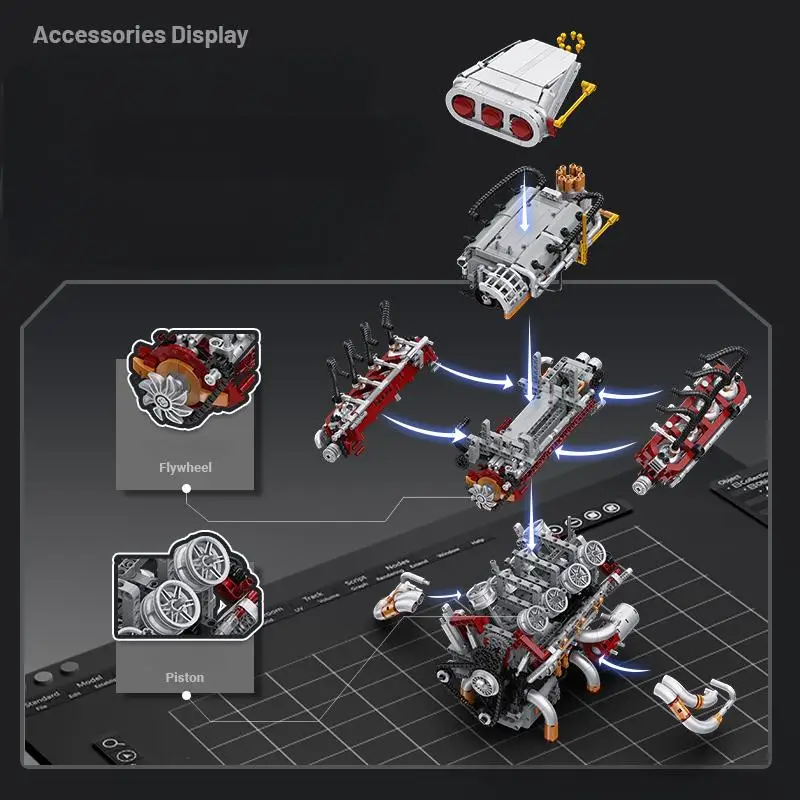 2347ピース 高シミュレーション技術 高出力V8エンジンモ - Model Kit V8 Engine のレビューと価格