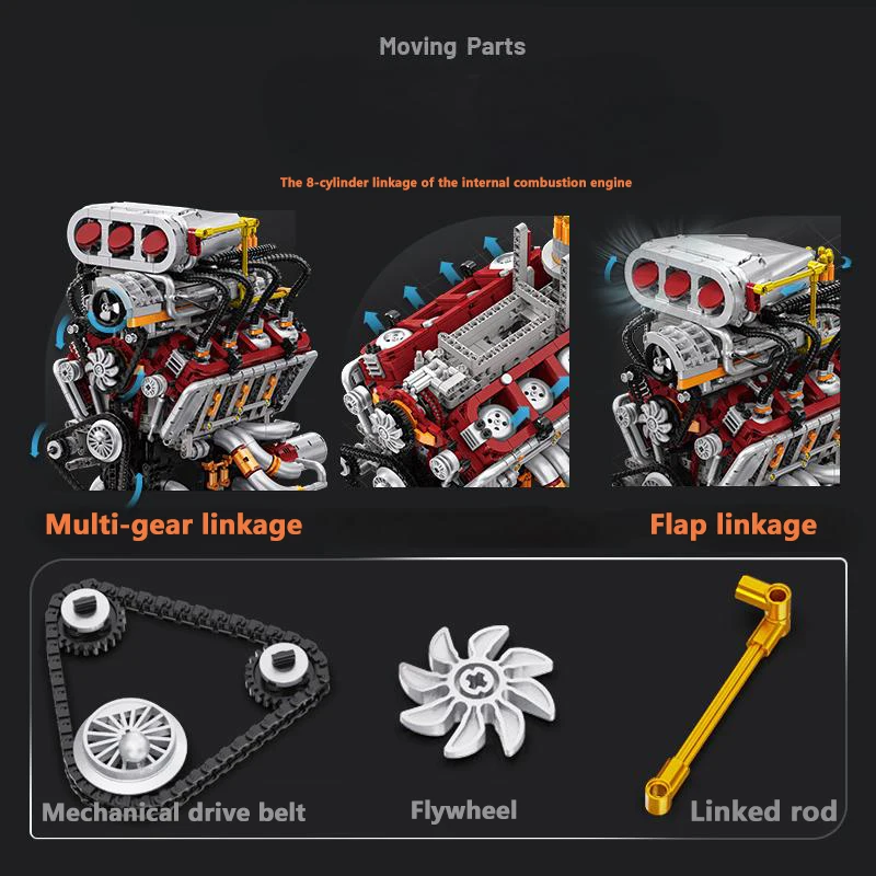 2347ピース 高シミュレーション技術 高出力V8エンジンモ - Model Kit V8 Engine のレビューと価格