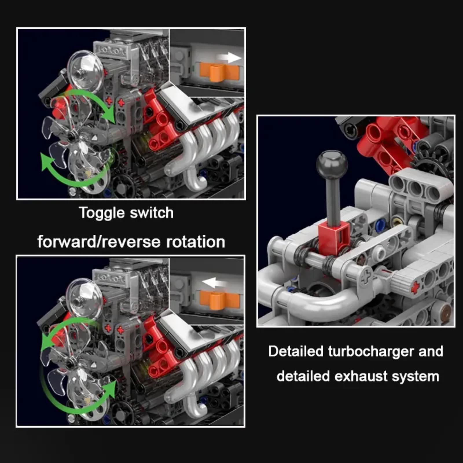 Mould King 10225 V8エンジンモデル組み立て - Model Kit V8 Engine のレビューと価格