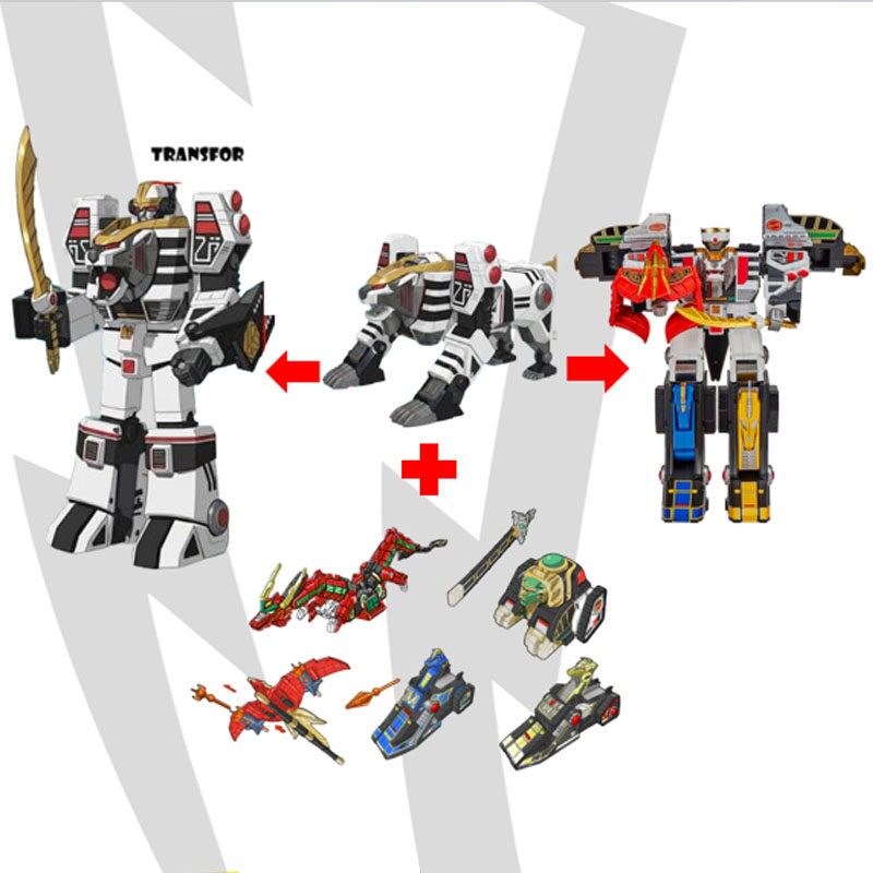 プレイメイツ トイズ パワーレンジャー ホワイトタイガー ゾ - Model Kit Megazord のレビューと価格