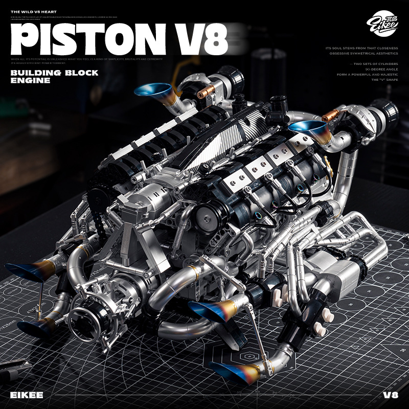 テクニカルスーパーカーV8エンジン組み立てブロックキットモデ - Model Kit V8 Engine のレビューと価格