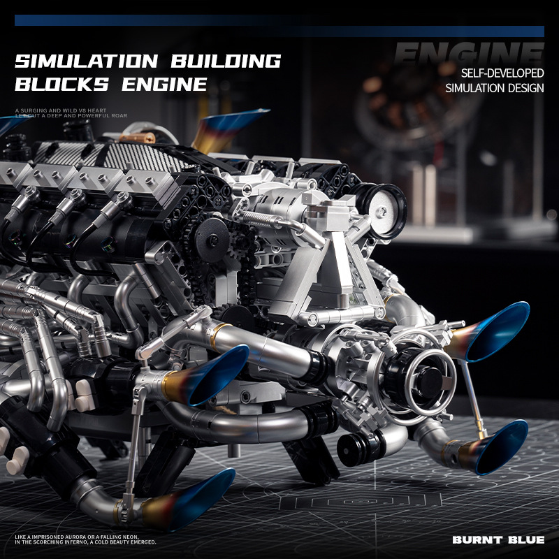 テクニカルスーパーカーV8エンジン組み立てブロックキットモデ - Model Kit V8 Engine のレビューと価格
