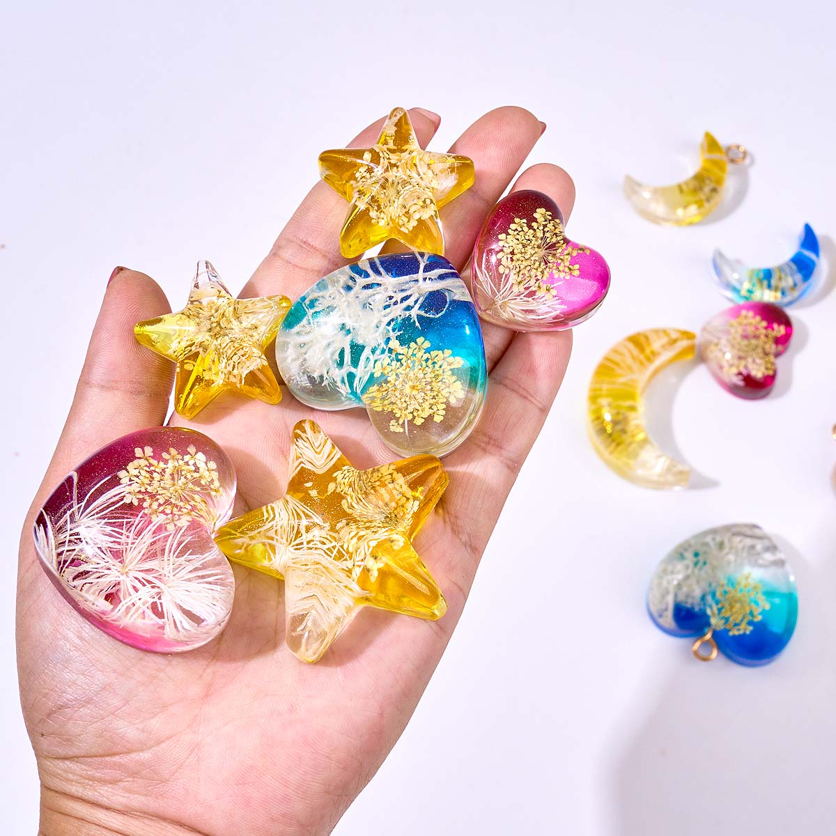 ハートスタームーンペンダントシリコンモールド DIY エポキ - Model Kit Resin のレビューと価格