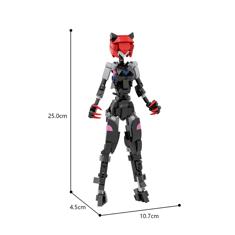 MOC ビルディングブロックおもちゃ - 高度にポーズ変更可 - Model Kit Mecha Girl のレビューと価格
