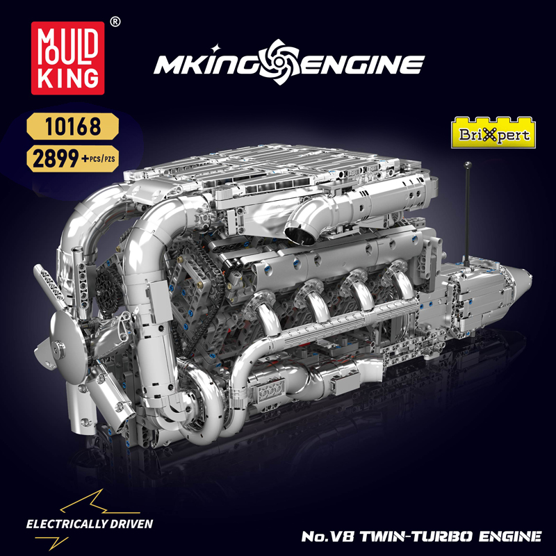 Mould King 10168 V8ツインターボエンジンキ - Model Kit V8 Engine のレビューと価格