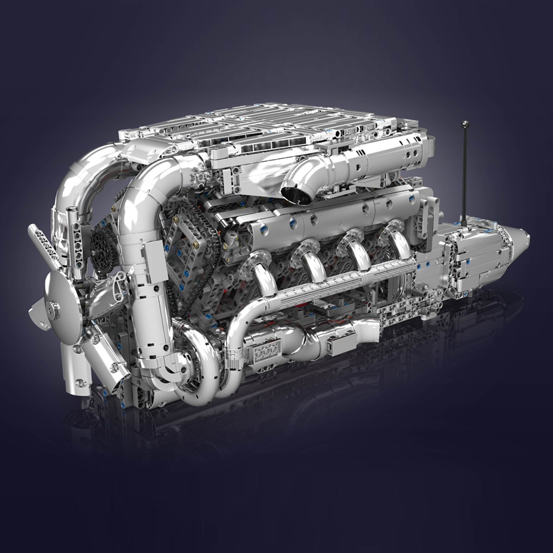 Mould King 10168 V8ツインターボエンジンキ - Model Kit V8 Engine のレビューと価格