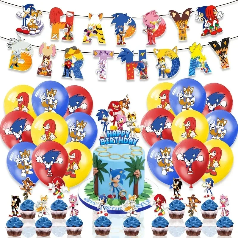 ソニックスをテーマにした誕生日パーティー装飾キット（バナー、 - Model Kit Sonic のレビューと価格