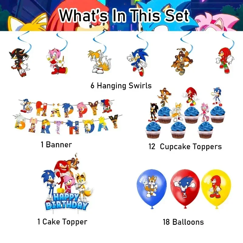 ソニックスをテーマにした誕生日パーティー装飾キット（バナー、 - Model Kit Sonic のレビューと価格